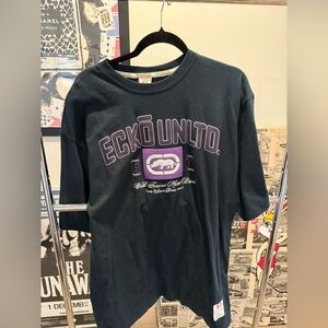 Ecko Unltd. Black Short Sleeve Tee with Purple Logo